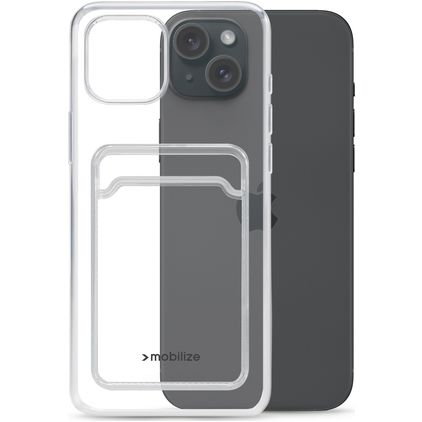 Mobilize Gelly Card Transparent iPhone 15 Plus TPU (flexibel) Backcover mit Kartenfach - Transparent