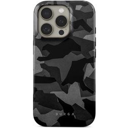 Burga Tough iPhone 16 Pro Hülle Hardcase Backcover Stoßfest - Night Black Camo