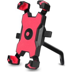 Mobigear PushHold Motorradhalterung Rückspiegel Klemme Universal - Rot