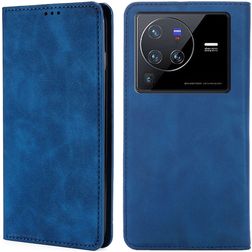 Mobigear Retro Slim Vivo X80 Pro Hülle Klapphülle Geldbörse - Blau