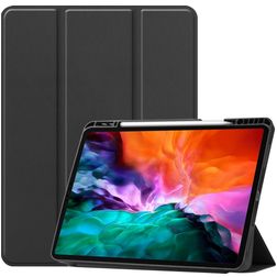 Mobigear Tri-Fold Gel iPad Pro 12.9 Zoll (2021) Hülle TPU,Kunstleder Klapphülle + Stifthalter - Schwarz