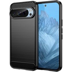 Mobigear Brushed Slim Google Pixel 9 Pro Hülle Flexibles TPU Backcover - Schwarz