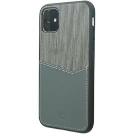 Valenta Card Slot iPhone 11 Hülle Echtes Leder Backcover mit Kartenhalter - Grau