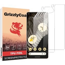 GrizzlyCoat Google Pixel 7 Pro Hydrogel-TPU Displayschutz - Hüllenfreundlich + Montagerahmen (2er Pack)