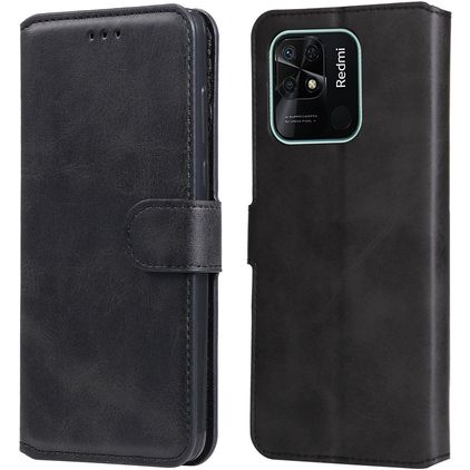 Mobigear Wallet Xiaomi Redmi 10C Hülle Klapphülle Geldbörse - Schwarz