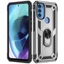Mobigear Armor Ring Motorola Moto G71 5G Hülle Hardcase Backcover Stoßfest mit Ringhalter - Silber