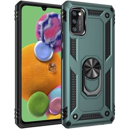 Mobigear Armor Ring Samsung Galaxy A41 Hülle Hardcase Backcover Stoßfest mit Ringhalter - Grün