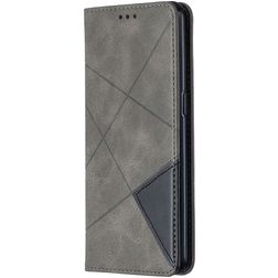 Mobigear Rhombus Slim OPPO Reno 4 Hülle Klapphülle - Grau
