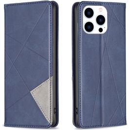 Mobigear Rhombus Slim iPhone 16 Pro Max Hülle Klapphülle - Blau