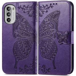 Mobigear Butterfly Motorola Moto G82 Hülle Klapphülle Geldbörse - Lila