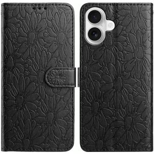 Mobigear Flowers iPhone 17 Klapphülle Portemonnaie - Schwarz