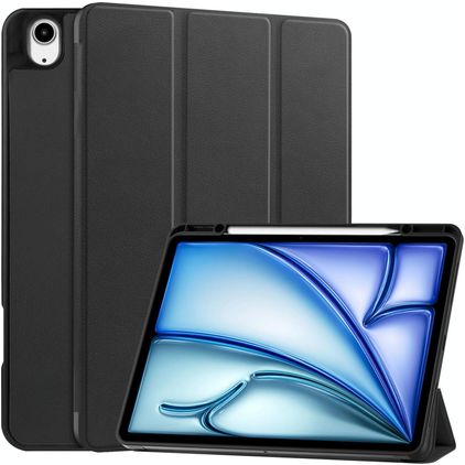 Mobigear Tri-Fold iPad Air 13 Zoll (2025) Hülle Klapphülle + Stifthalter - Schwarz
