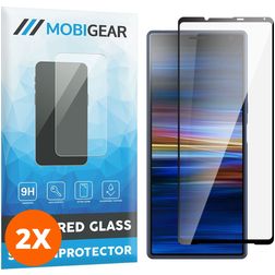 Mobigear Premium Sony Xperia 1 IV Panzerglas Gehärtetes Glas Displayschutz - Hüllenfreundlich - Schwarz (2er Pack)