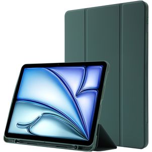 Mobigear Tri-Fold Gel iPad Air 11 Zoll (2026) Hülle TPU,Kunstleder Klapphülle + Stifthalter - Grün