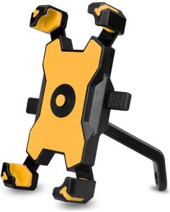 Mobigear PushHold Motorradhalterung Rückspiegel Klemme Universal - Gelb
