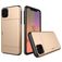 Mobigear Card iPhone 11 Pro Hülle Hardcase Backcover Stoßfest mit Kartenhalter - Gold