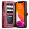 Caseme 008 iPhone 12 Pro Hülle Abnehmbare 2in1 Klapphülle Geldbörse - Rot