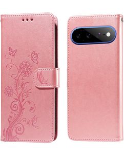 Mobigear Flowers Google Pixel 11 Pro XL Hülle Klapphülle Geldbörse - Pink