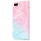 Mobigear Marble iPhone 8 Plus Hülle Klapphülle Geldbörse - Blau / Pink