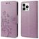 Mobigear Flowers iPhone 14 Pro Max Hülle Klapphülle Geldbörse - Lila