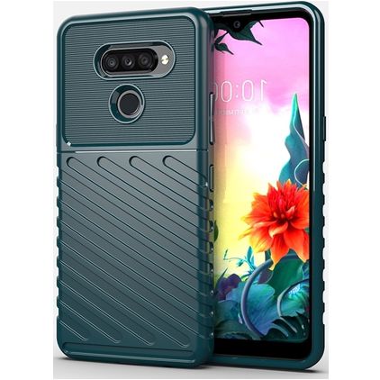 Mobigear Groove LG K50s Hülle Flexibles TPU Backcover - Grün