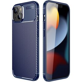 Mobigear Racing iPhone 14 Pro Max Hülle Flexibles TPU Backcover - Blau