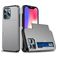 Mobigear Card iPhone 13 Mini Hülle Hardcase Backcover Stoßfest mit Kartenhalter - Grau