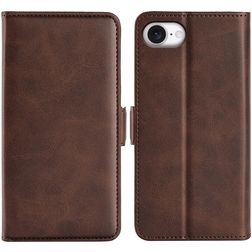 Mobigear Slim Magnet iPhone 16e Hülle Klapphülle Geldbörse - Braun