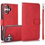Mobigear Wallet iPhone 16 Hülle Abnehmbare 2in1 Klapphülle Geldbörse - Rot