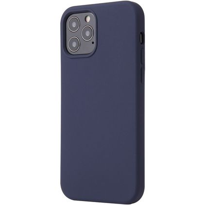 Mobigear Rubber Touch iPhone 12 Silikon Hülle Backcover - Dunkelblau