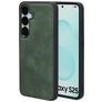 Mobiparts Classic Samsung Galaxy S25 MagSafe TPU / Kunstleder Backcover - Emerald Green