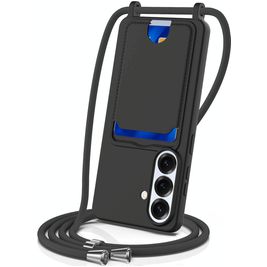 Mobigear Lanyard Card Samsung Galaxy S26 Silikon Handykette mit Kartenhalter - Schwarz