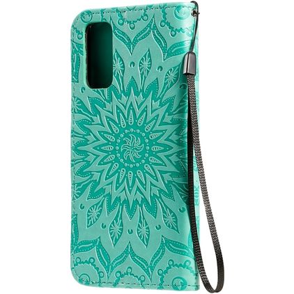 Mobigear Sunflower Samsung Galaxy S20 Hülle Klapphülle Geldbörse - Türkis
