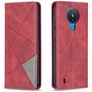 Mobigear Rhombus Slim Nokia 1.4 Hülle Klapphülle - Rot