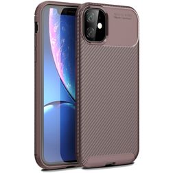 Mobigear Racing iPhone 12 Pro Max Hülle Flexibles TPU Backcover - Braun