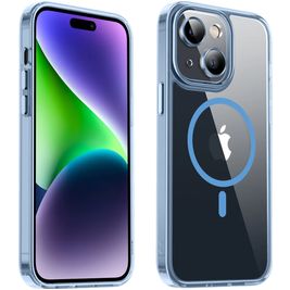 Valenta Trend iPhone 15 Plus MagSafe Hülle Hardcase Backcover - Transparent / Blau