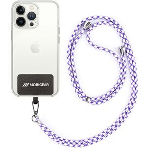 Mobigear Lanyard Universal-Handykette einstellbar - Lila / Weiß