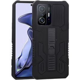 Mobigear Armor Stand Xiaomi 11T Pro Hülle Hardcase Backcover Stoßfest mit Ständer - Schwarz