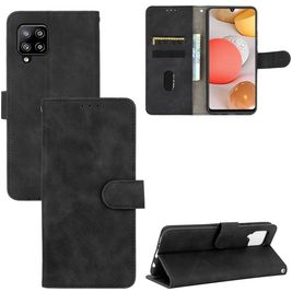 Mobigear Retro Samsung Galaxy A42 Hülle Klapphülle Geldbörse - Schwarz