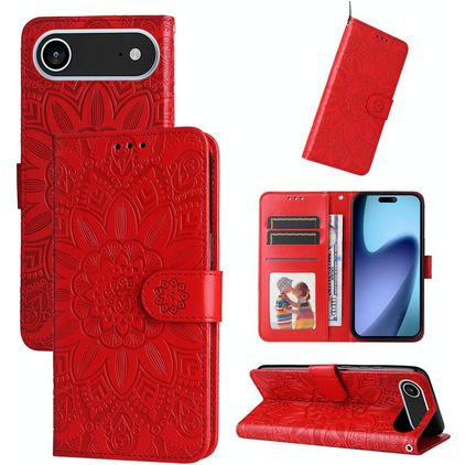 Mobigear Sunflower iPhone Air Hülle Klapphülle Geldbörse - Rot