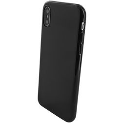 Mobiparts Classic iPhone XS Hülle Flexibles TPU Backcover - Schwarz
