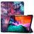 Mobigear Tri-Fold Gel iPad Pro 12.9 Zoll (2021) Hülle TPU,Kunstleder Klapphülle + Stifthalter - Milky Way