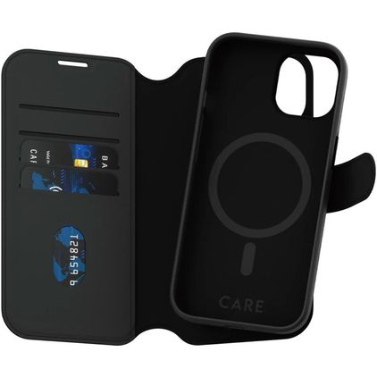 CARE by PanzerGlass Tango Two-in-One iPhone 15 MagSafe Hülle Abnehmbare 2in1 Klapphülle Geldbörse - Schwarz