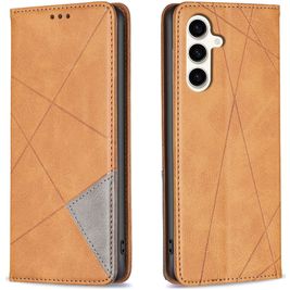 Mobigear Rhombus Slim Samsung Galaxy S24 FE Hülle Klapphülle - Cognac