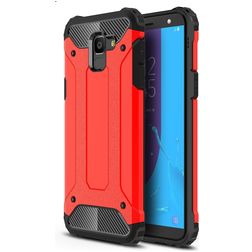 Mobigear Outdoor Samsung Galaxy J6 (2018) Hülle Hardcase Backcover Stoßfest - Rot