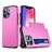 Mobigear Card iPhone 14 Pro Hülle Hardcase Backcover Stoßfest mit Kartenhalter - Pink