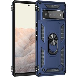 Mobigear Armor Ring Google Pixel 6 Pro Hülle Hardcase Backcover Stoßfest mit Ringhalter - Blau