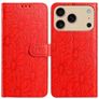 Mobigear Flowers iPhone 17 Pro Max Hülle Klapphülle Geldbörse - Rot