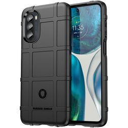 Mobigear Rugged Shield Motorola Moto G82 Hülle Flexibles TPU Backcover Stoßfest - Schwarz