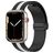 Mobigear Stripe Mag Silikon Apple Watch Armband Magnetverschluss - 42/41/40/38 mm - Schwarz / Weiß